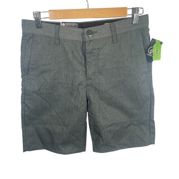 Volcom Frickin Chino Shorts Size 30 Youth Gray Modern Flat Front New NWT - Picture 1 of 8